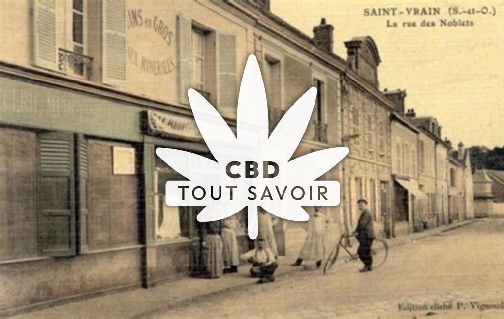 Village à Saint-Vrain avec feuille Cannabis CBD