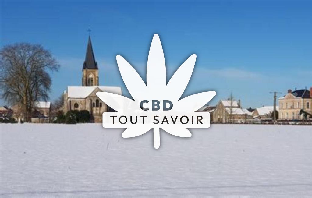 Village à Coulommes-la-Montagne avec feuille Cannabis CBD