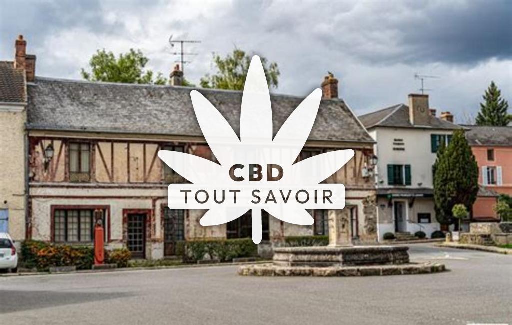 Village à Janvry avec feuille Cannabis CBD