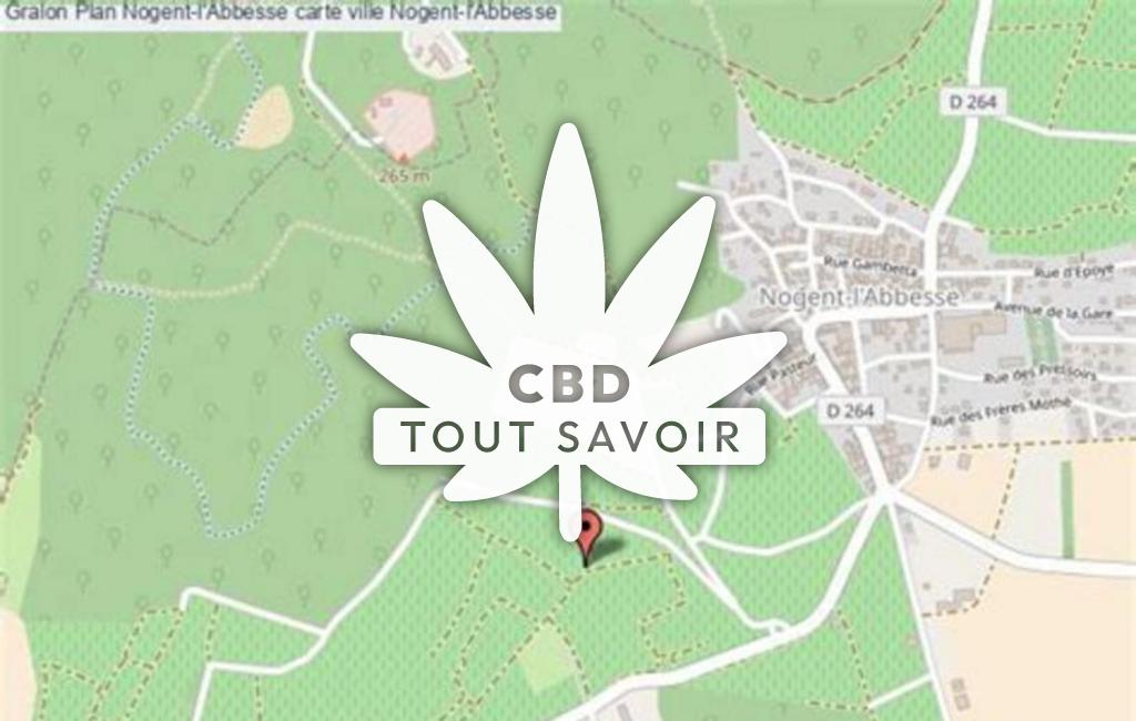 Village à Nogent-l'Abbesse avec feuille Cannabis CBD