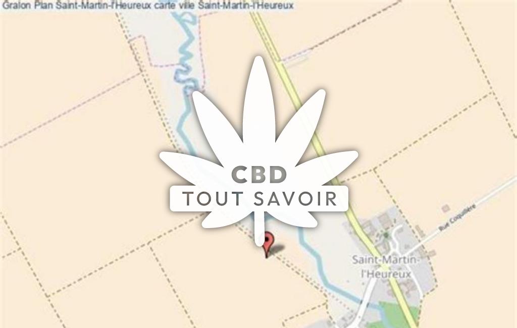 Village à Saint-Martin-l'Heureux avec feuille Cannabis CBD