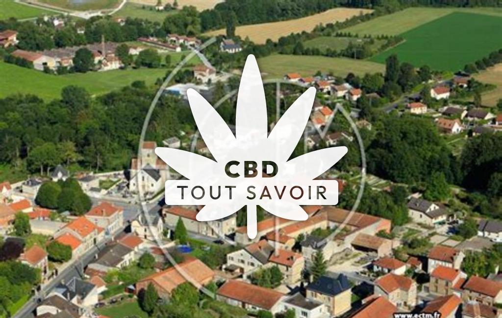Village à Saint-Masmes avec feuille Cannabis CBD