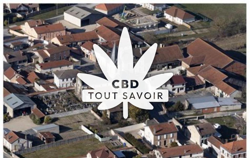 Village à Fagnieres avec feuille Cannabis CBD