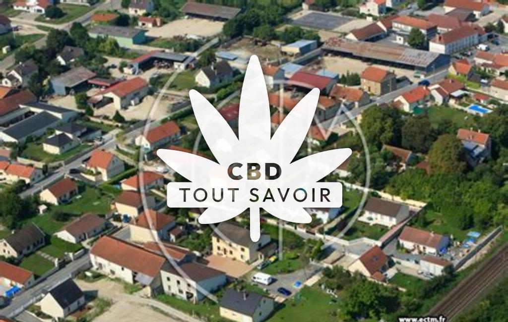 Village à Matougues avec feuille Cannabis CBD