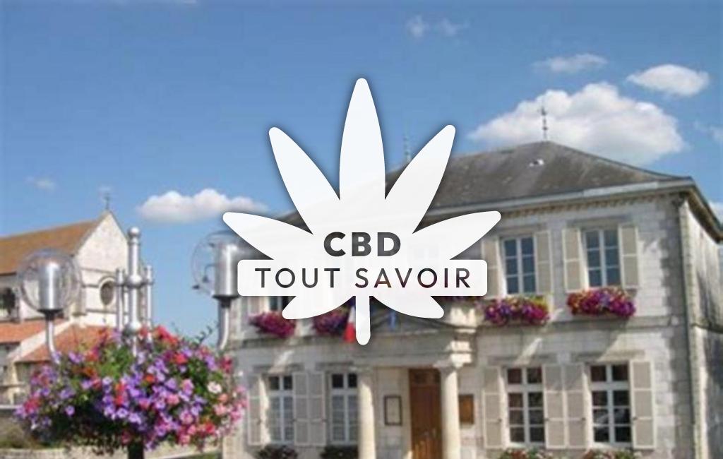 Village à Sarry avec feuille Cannabis CBD