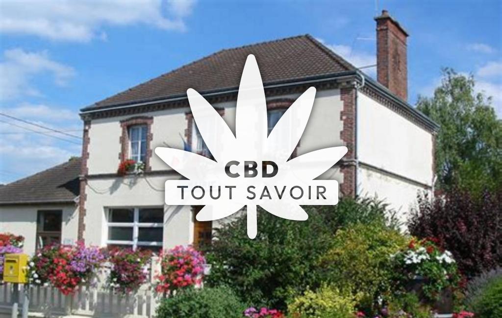 Village à Mancy avec feuille Cannabis CBD