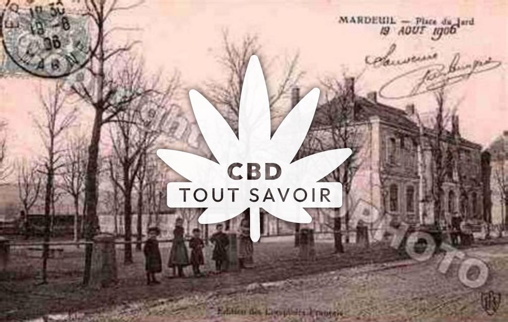 Village à Mardeuil avec feuille Cannabis CBD