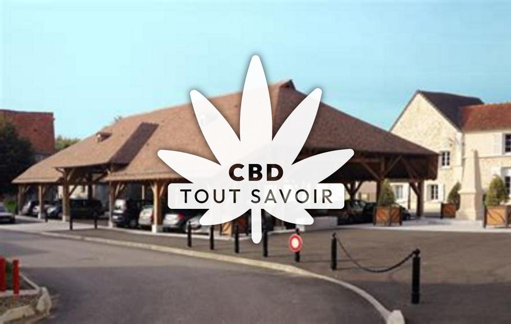 Village à Moussy avec feuille Cannabis CBD