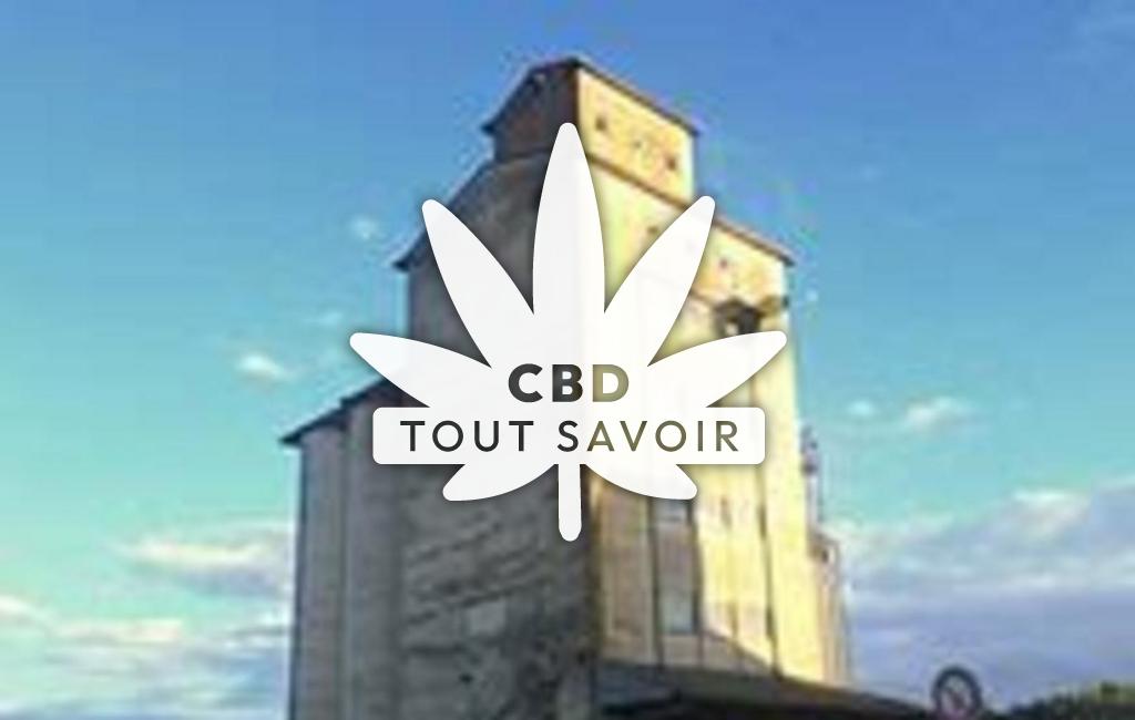 Village à Somme-Tourbe avec feuille Cannabis CBD
