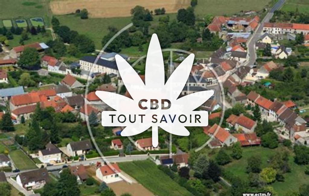 Village à Igny-Comblizy avec feuille Cannabis CBD