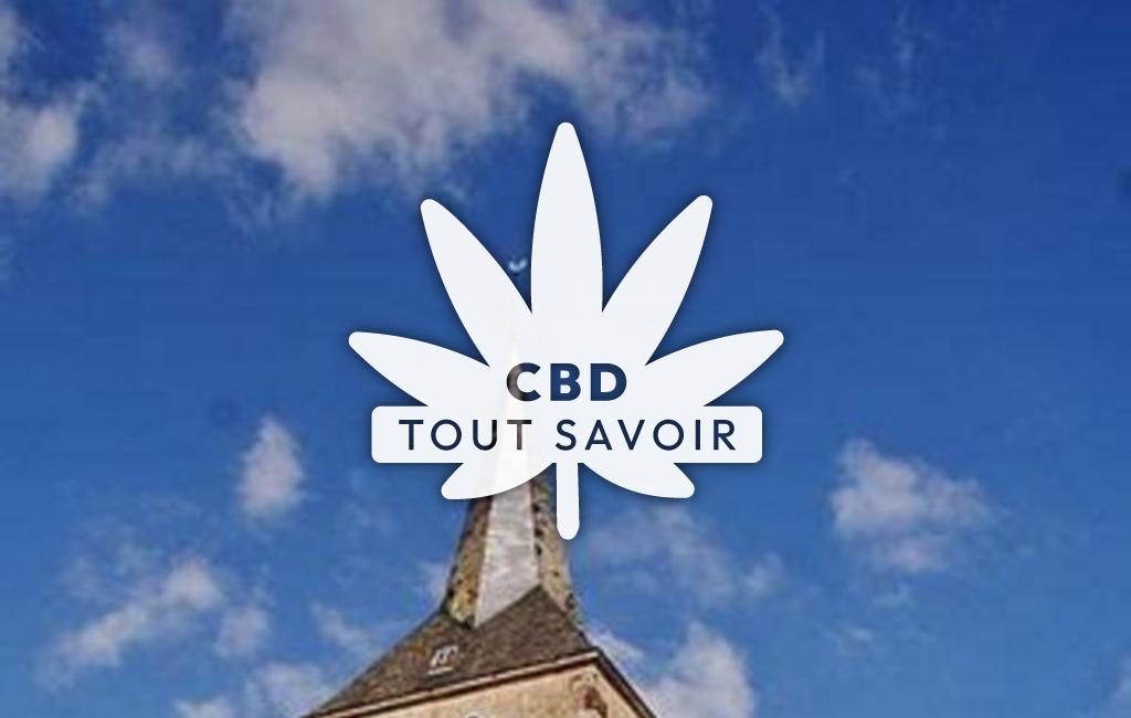 Village à Sainte-Gemme avec feuille Cannabis CBD