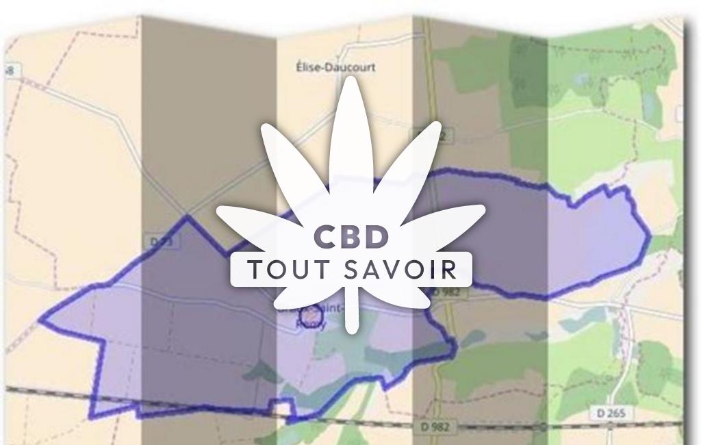Village à Braux-Saint-Remy avec feuille Cannabis CBD