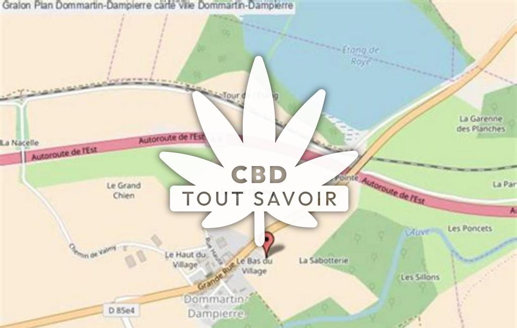 Village à Dommartin-Dampierre avec feuille Cannabis CBD