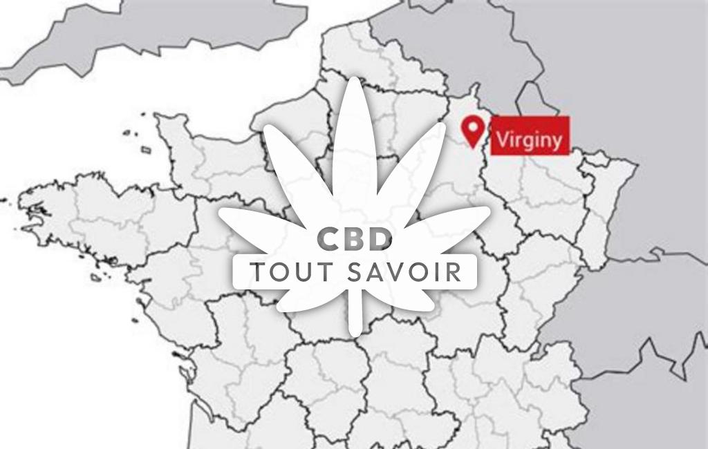Village à Virginy avec feuille Cannabis CBD