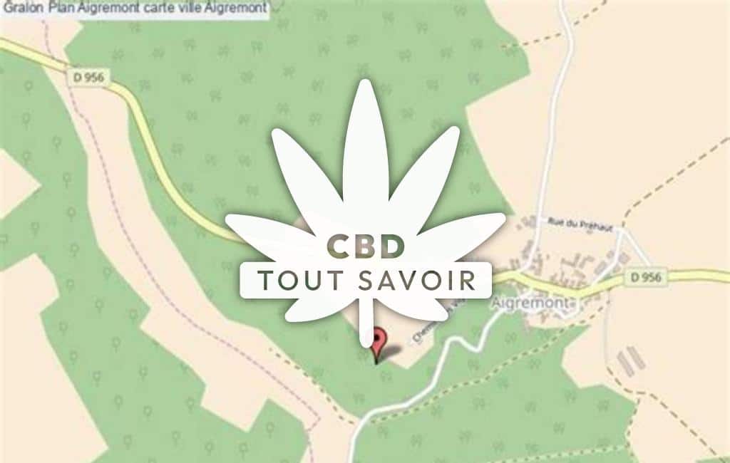 Village à Aigremont avec feuille Cannabis CBD