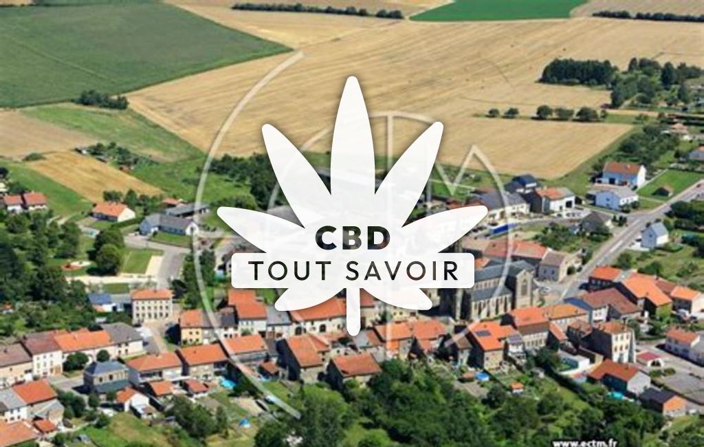 Village à Piblange avec feuille Cannabis CBD