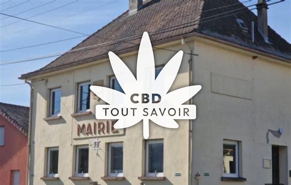Village à Haspelschiedt avec feuille Cannabis CBD