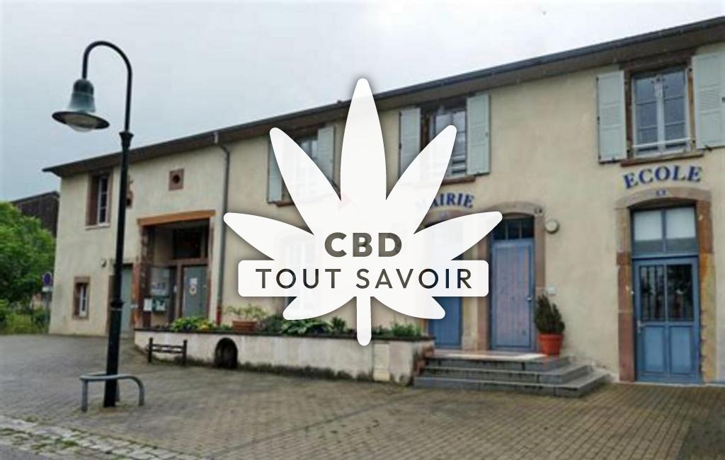 Village à Guermange avec feuille Cannabis CBD