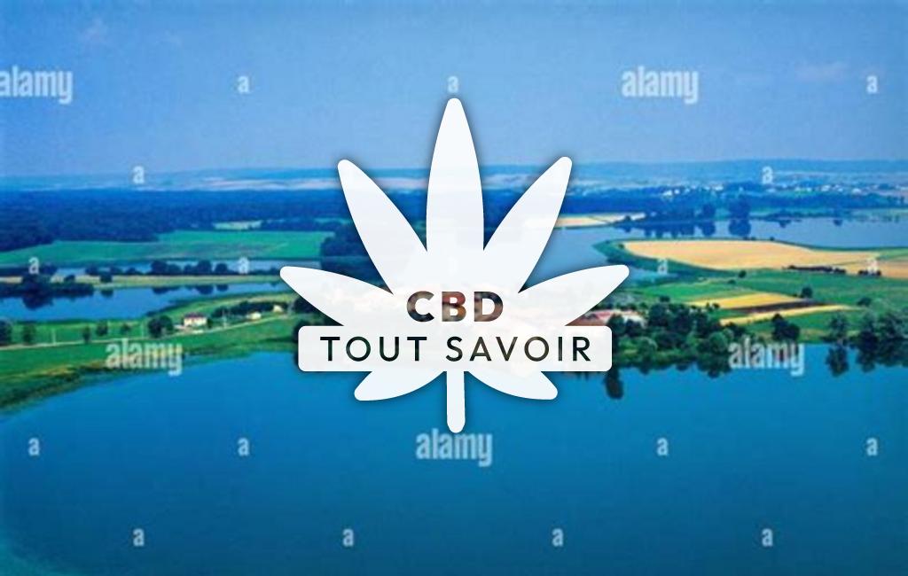 Village à Lindre-Haute avec feuille Cannabis CBD