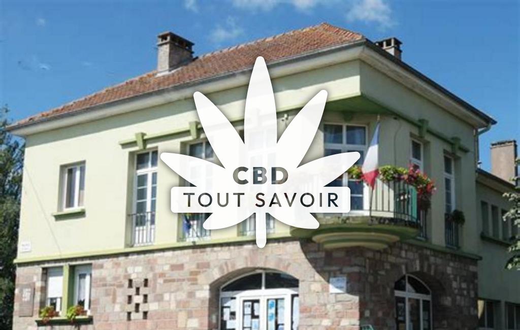 Village à Mulcey avec feuille Cannabis CBD