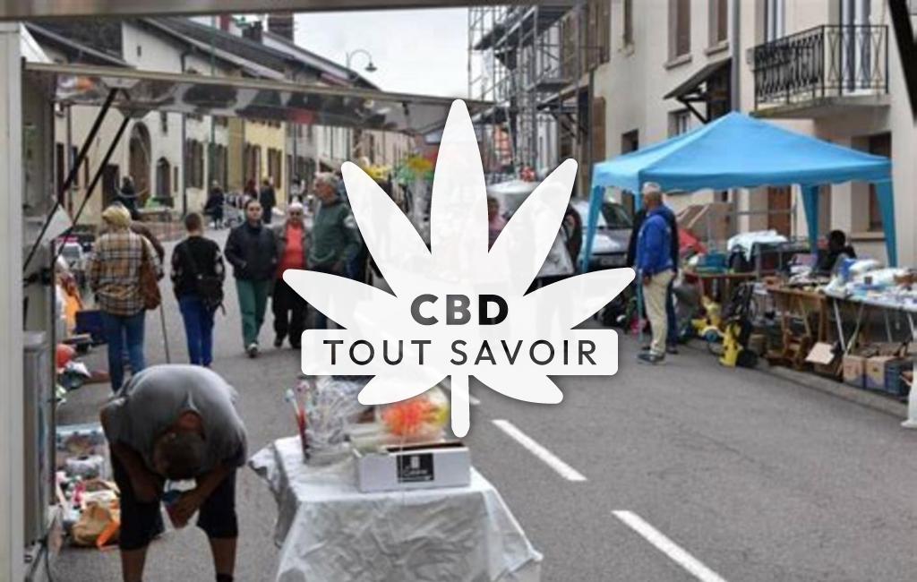 Village à Vergaville avec feuille Cannabis CBD