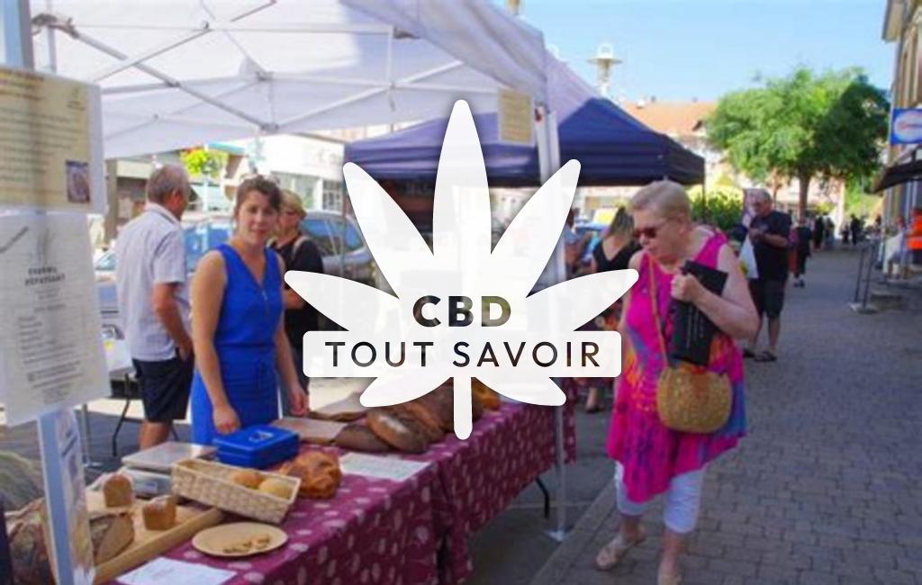 Village à Bermering avec feuille Cannabis CBD
