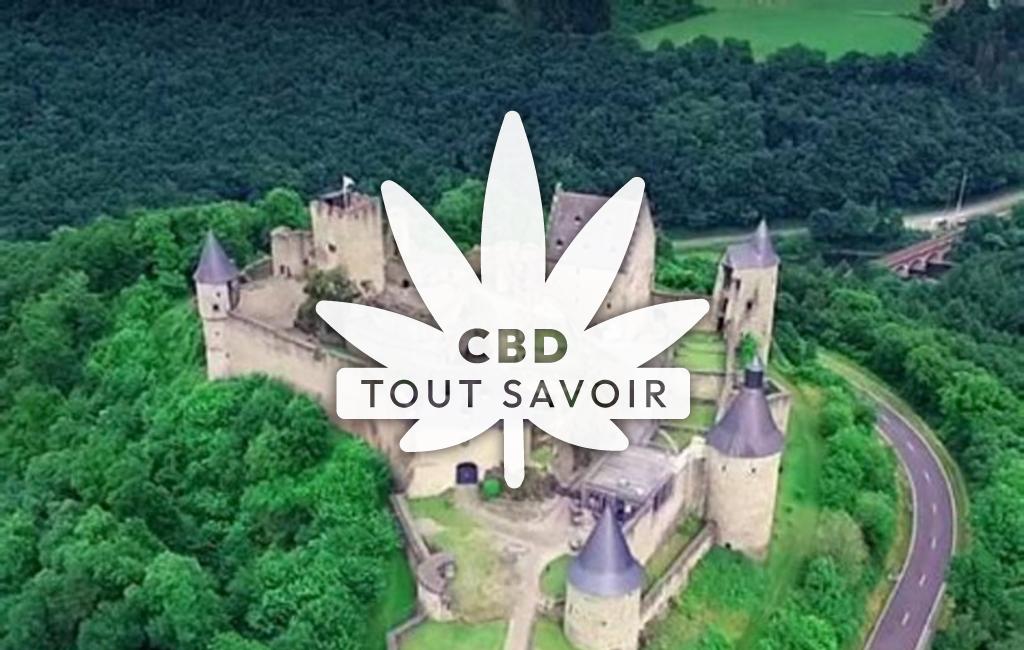 Village à Bourscheid avec feuille Cannabis CBD