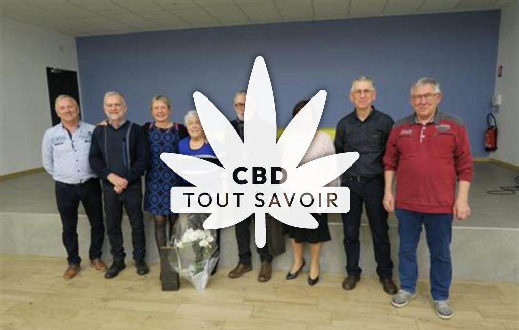 Village à Guessling-Hemering avec feuille Cannabis CBD