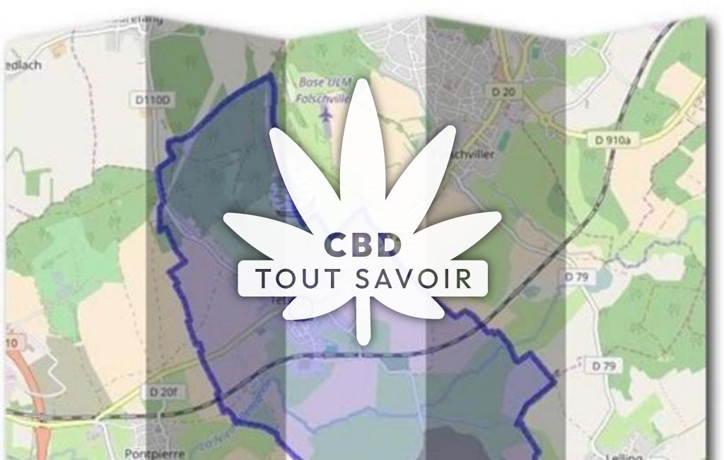 Village à Teting-sur-Nied avec feuille Cannabis CBD