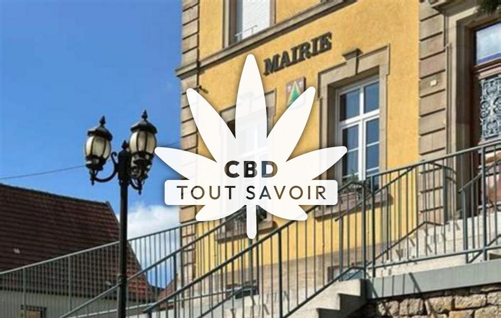 Village à Bining avec feuille Cannabis CBD