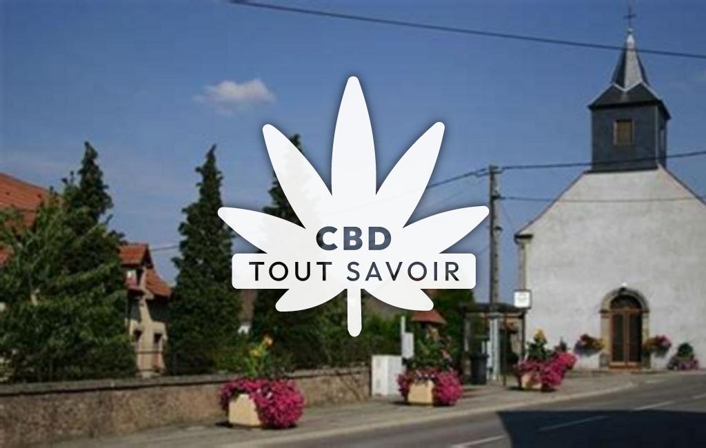 Village à Gros-Rederching avec feuille Cannabis CBD