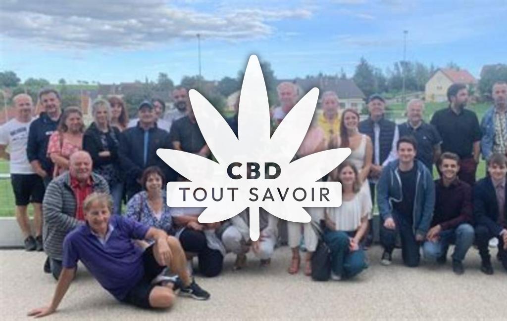 Village à Kalhausen avec feuille Cannabis CBD