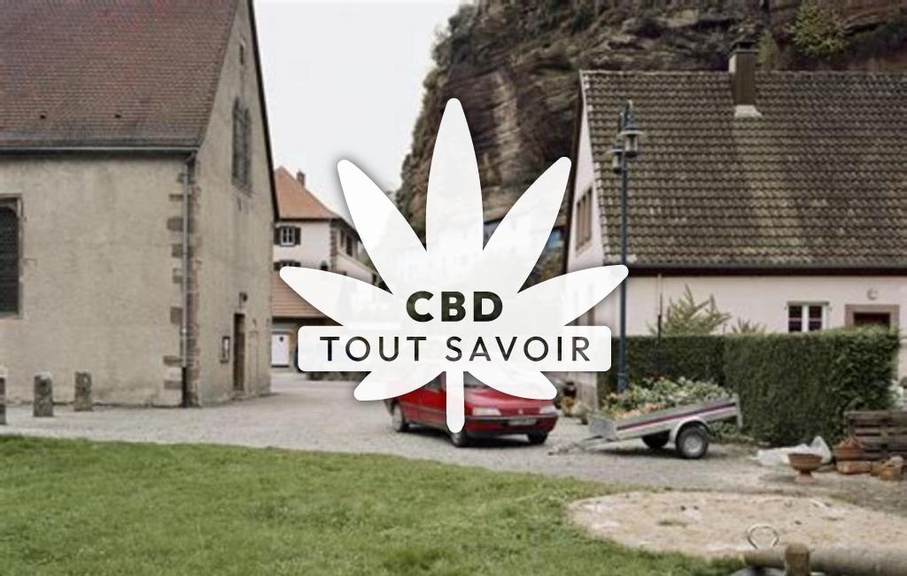 Village à Montbronn avec feuille Cannabis CBD