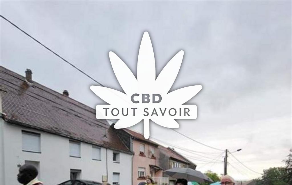 Village à Kirviller avec feuille Cannabis CBD