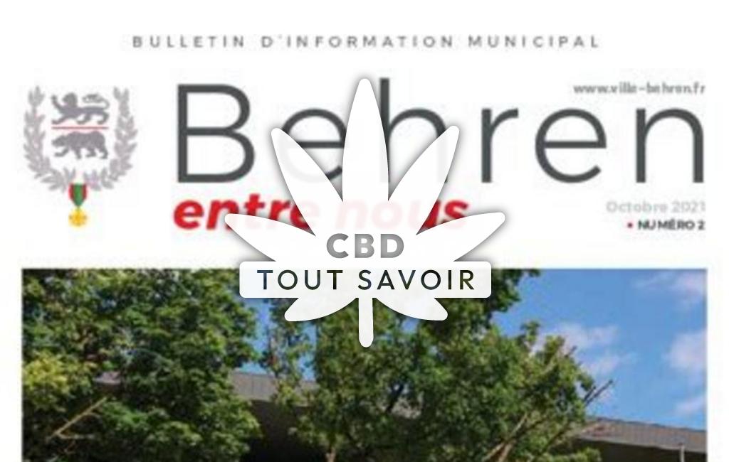 Village à Behren-les-Forbach avec feuille Cannabis CBD