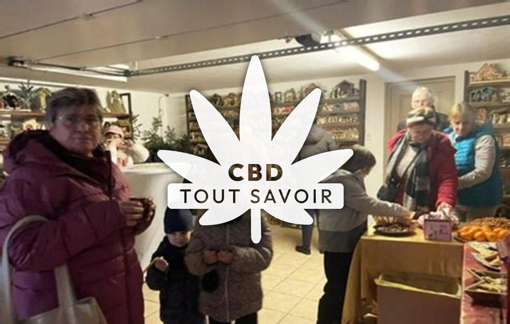 Village à Haute-Kontz avec feuille Cannabis CBD