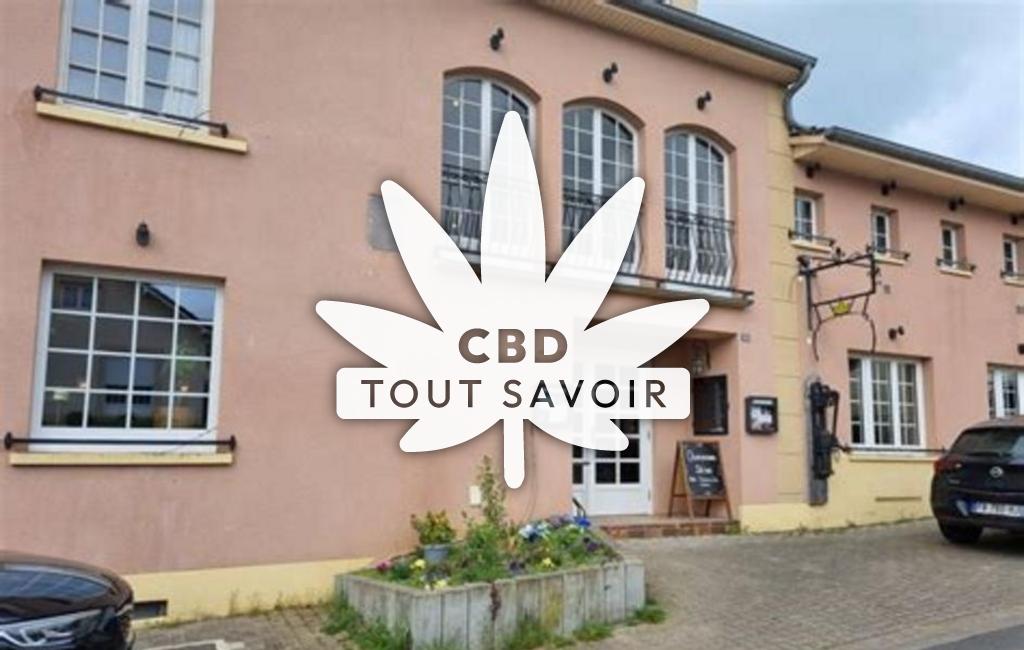 Village à Manderen-Ritzing avec feuille Cannabis CBD