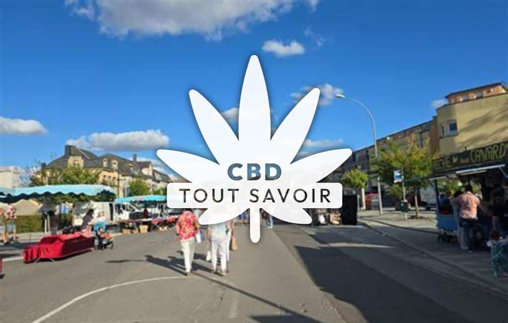 Village à Contz-les-Bains avec feuille Cannabis CBD