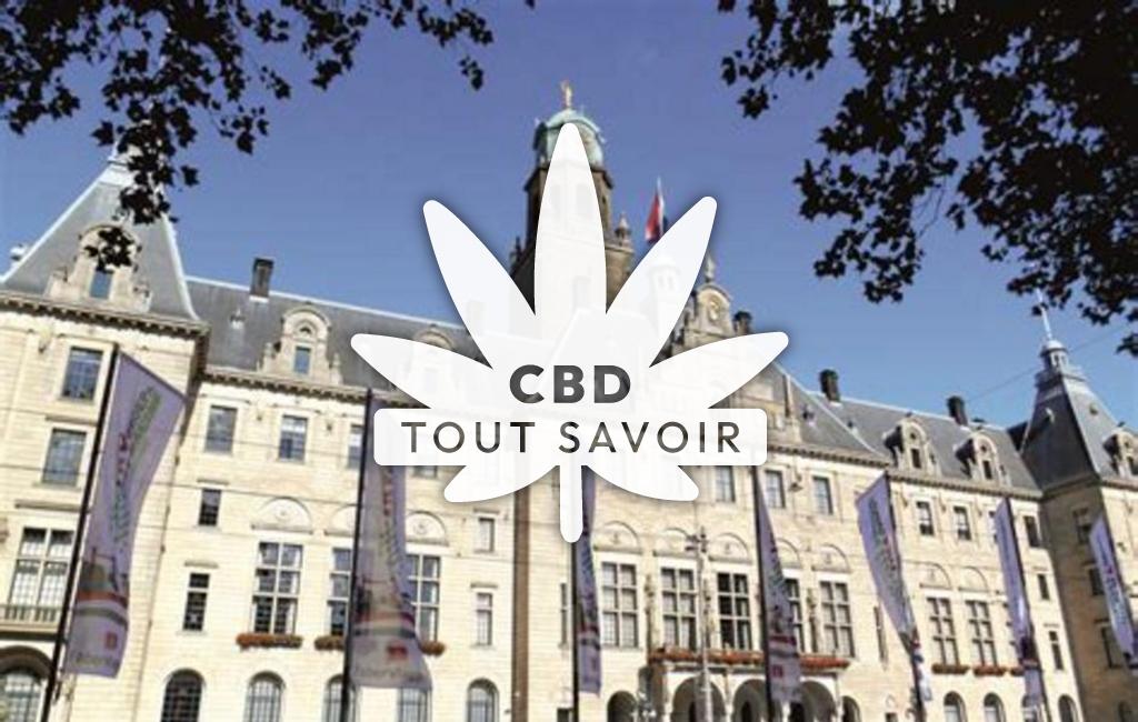 Village à HoSainte avec feuille Cannabis CBD