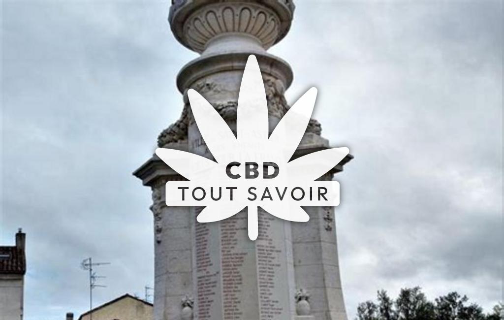 Village à Coincy avec feuille Cannabis CBD