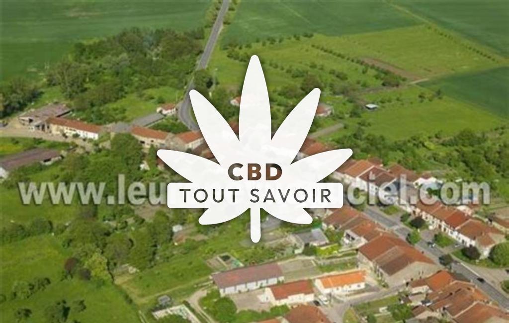 Village à Herny avec feuille Cannabis CBD
