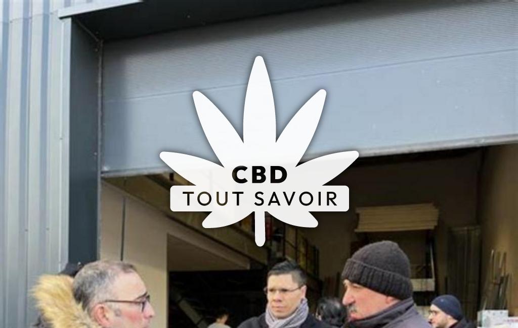 Village à Laneuveville-en-Saulnois avec feuille Cannabis CBD
