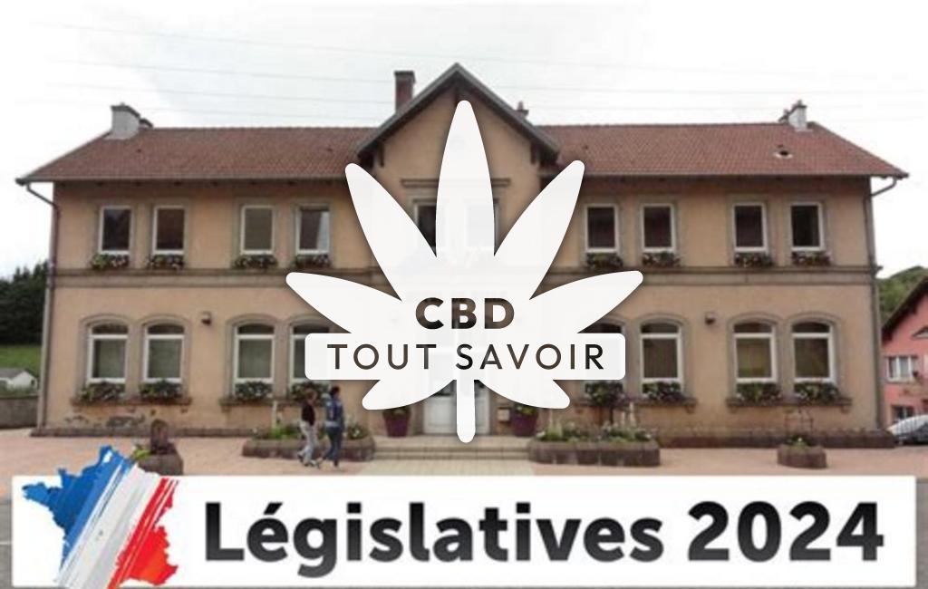 Village à Prevocourt avec feuille Cannabis CBD
