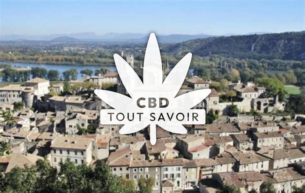 Village à Viviers avec feuille Cannabis CBD