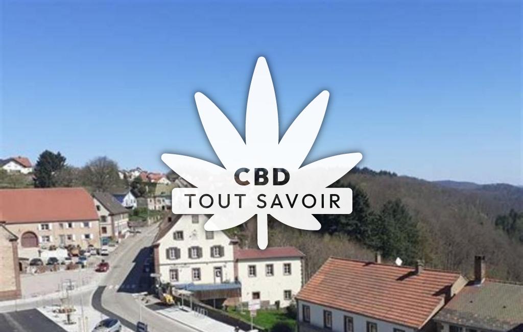 Village à Goetzenbruck avec feuille Cannabis CBD