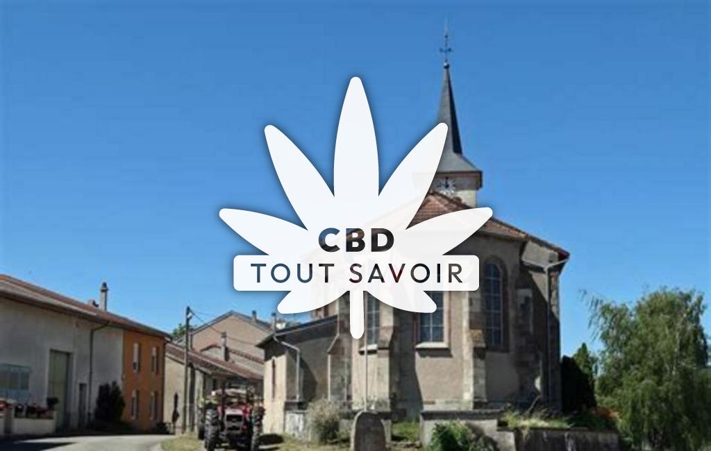 Village à Lezey avec feuille Cannabis CBD
