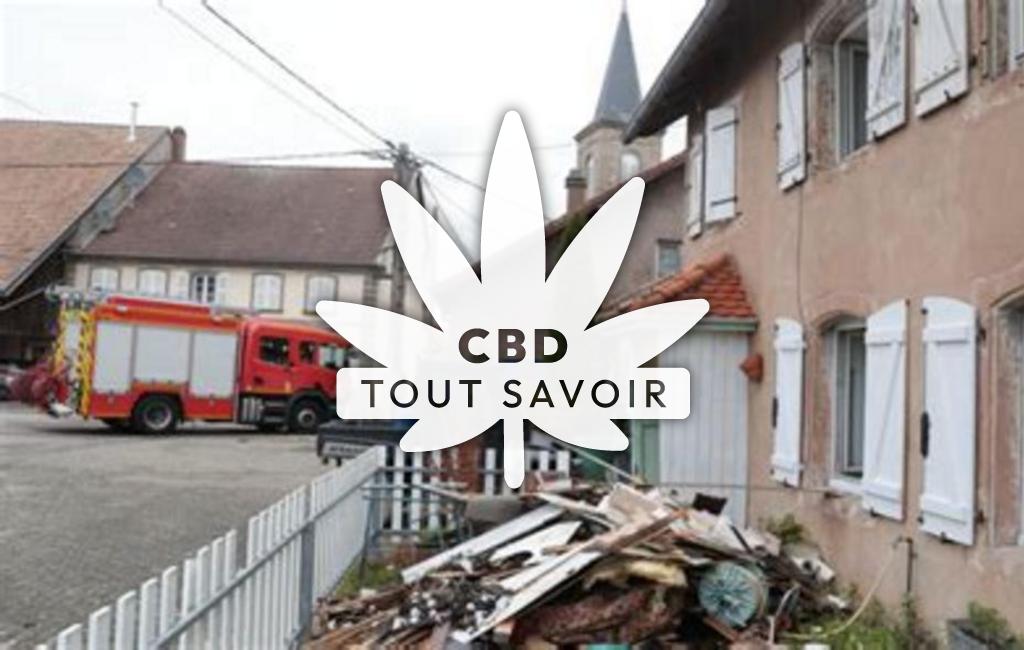 Village à Wintersbourg avec feuille Cannabis CBD