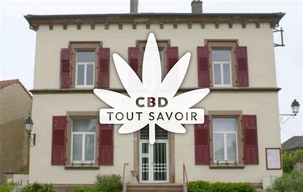 Village à Albestroff avec feuille Cannabis CBD