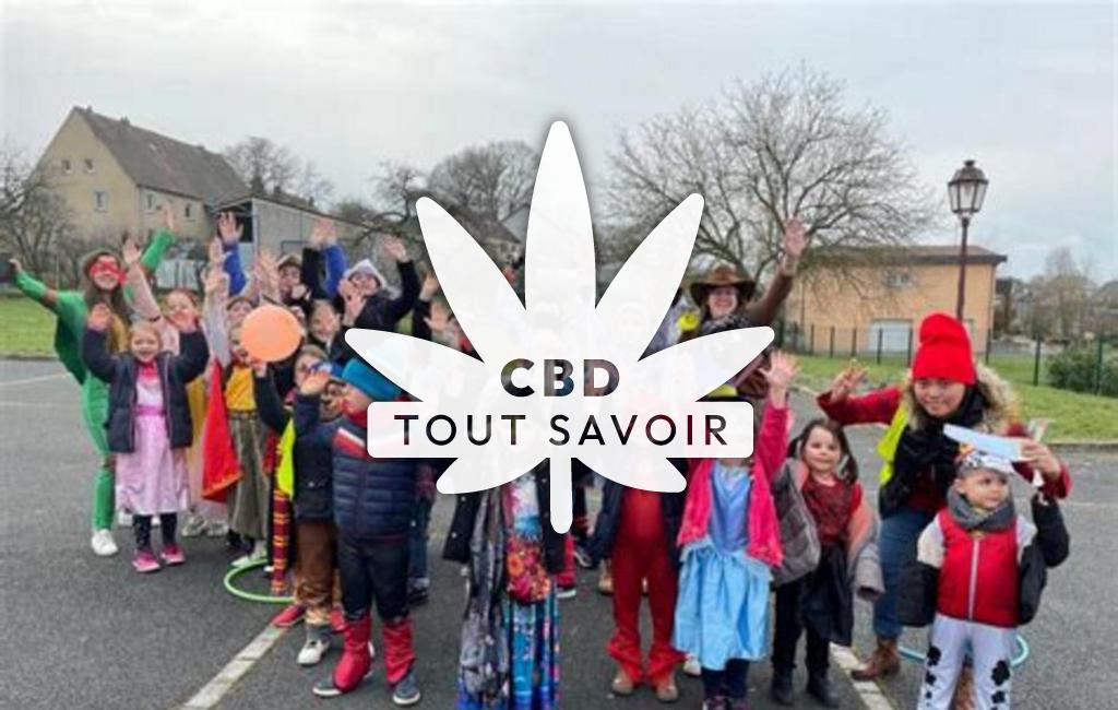 Village à Francaltroff avec feuille Cannabis CBD