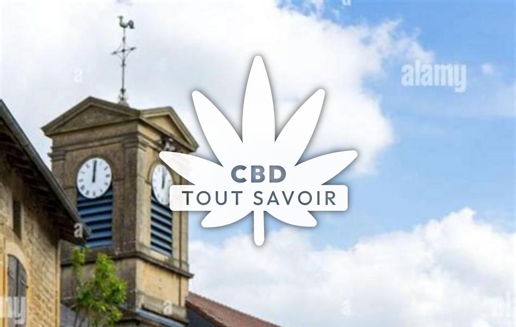 Village à Guinglange avec feuille Cannabis CBD
